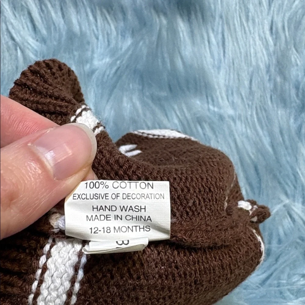 Mudpie Knit Football Beanie Sz 12-18M